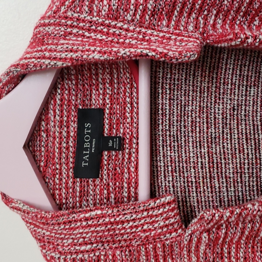 Tweed Like Unstructured Red Talbots Jacket 16p - image 4